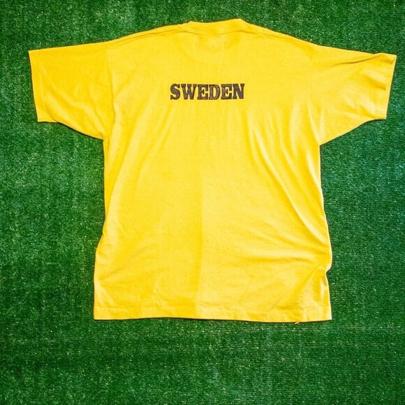 VINTAGE FRUIT OF THE LOOM BEST MENS SHIRT YELLOW YMCA SINGLE STICH SIZE XL - Picture 4 of 6